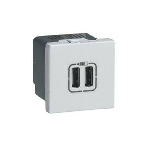 Chargeur USB Type A + USB Type C 3A 15W Mosaic 2 modules 230V ou 5V alu (079392)