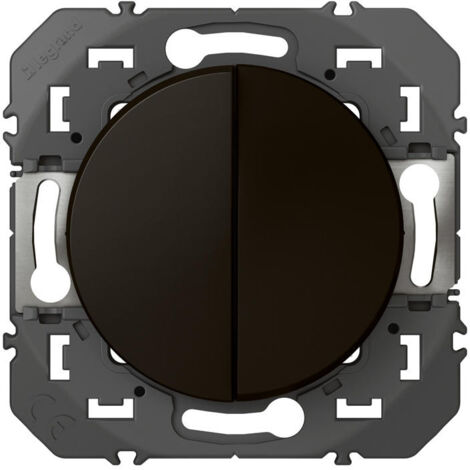 Interrupteur ou va-et-vient 10AX + bouton poussoir 6A Dooxie finition noir LEGRAND 095266