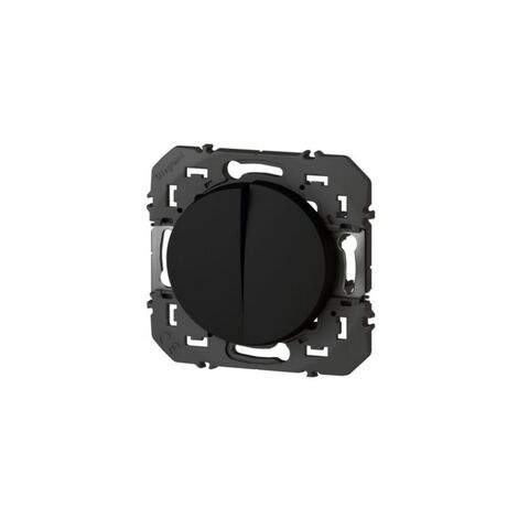 Interrupteur ou va-et-vient 10AX + bouton poussoir 6A Dooxie finition noir LEGRAND 095266