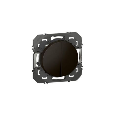 Interrupteur ou va-et-vient 10AX + bouton poussoir 6A Dooxie finition noir LEGRAND 095266