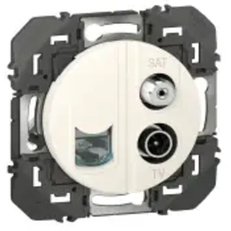 PRISE TV SAT ET RJ45 CAT6 STP BLANC DOOXIE LEGRAND 600358 (1/3)