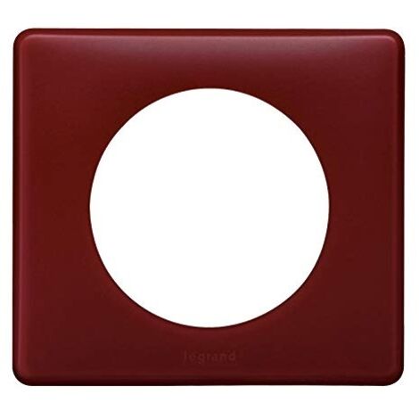 Plaque Céliane 1 poste bordeaux – Finition poudrée – Pour installation en saillie – Compatible avec interrupteurs Legrand (1/6)