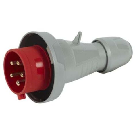 fiche droite mâle - 32 ampères - 3p+n+t - ip67 - rouge - legrand 555439 (1/2)