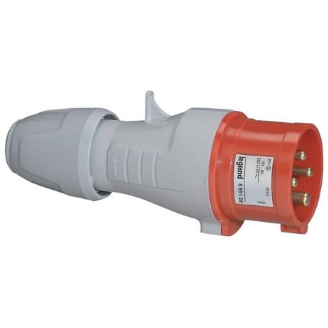 Legrand – Fiche électrique mobile droite P17 16A 380-415V 3P+N+T – IP44 pour chantiers – Raccord à vis – 555129 (1/6)