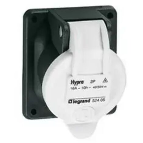 Socle Prise de courant fixe 2 Pôles Hypra IP44 TBT 16A 20V à 50V continu plastique LEGRAND 052405