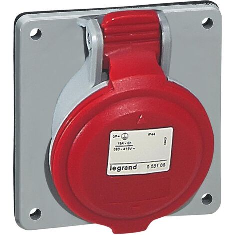 Prise à entraxes unifiés fixe P17 IP44 32A de 380V à 415V 3P+T LEGRAND 555288