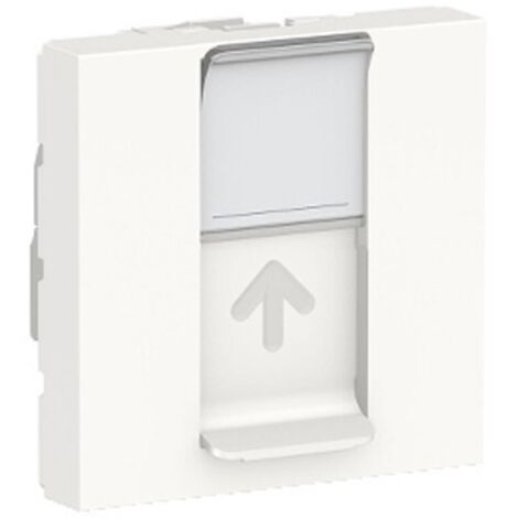 Unica prise RJ45 simple cat 6A FTP 2 mod Blanc méca seul SCHNEIDER NU344918 (1/3)