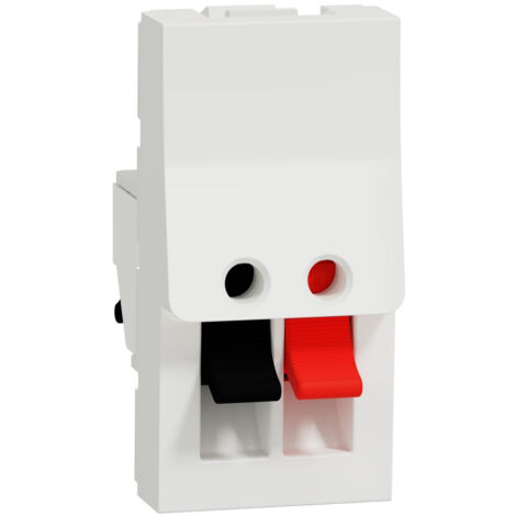 Unica prise haut-parleur 1 sortie rouge et 1 noire 1 mod Blanc méca seul SCHNEIDER NU348718 (1/5)