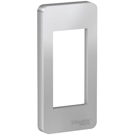 Unica plaque de finition étroite Alu 1 module SCHNEIDER NU200130 (1/3)