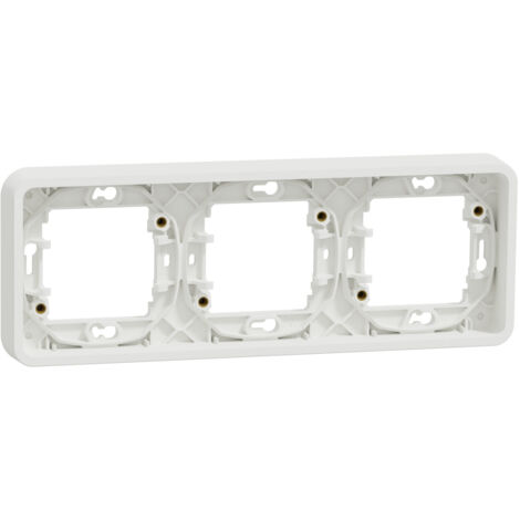 Mureva Styl Cadre 3 postes horizontal encastré IP55 IK08 blanc SCHNEIDER MUR39109 (1/5)