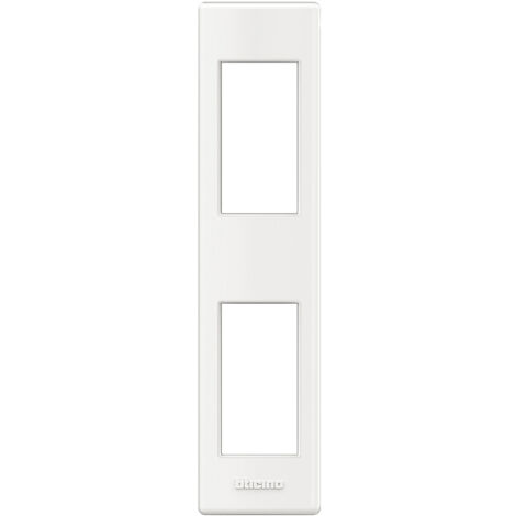 Plaque + support Livinglight pour profilés ou saillie Blanc 2 modules BTICINO LND4812BI