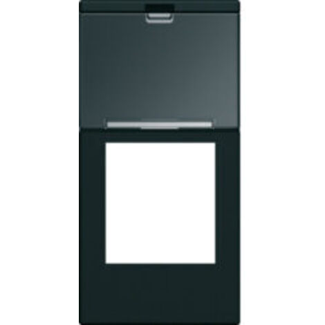 Enjoliveur prise RJ45 gallery avec porte-étiquette 1 module night HAGER WXD205N (1/2)