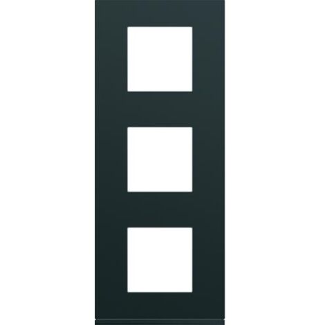 Plaque gallery plastique peint 3 postes verticale 71mm night HAGER WXP0243