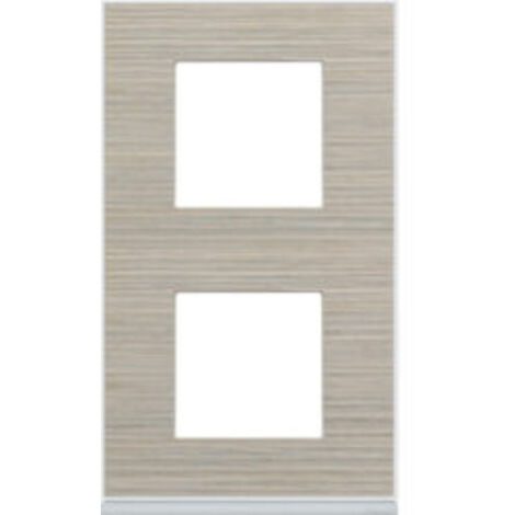 Plaque gallery 2 postes verticale 71 mm latté HAGER WXP2542