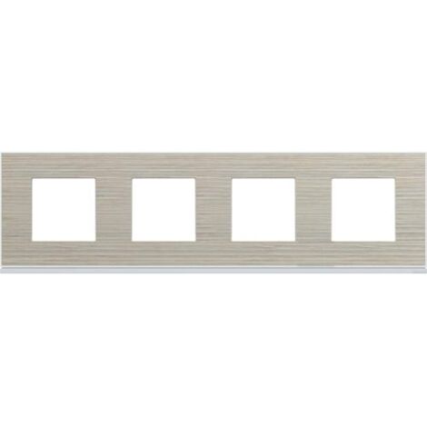 Plaque gallery 4 postes horizontale 71mm latté HAGER WXP2514