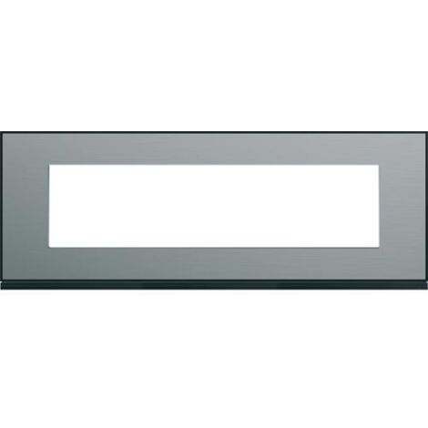 Plaque gallery 8 modules entraxe 71mm placage steel HAGER WXP2108