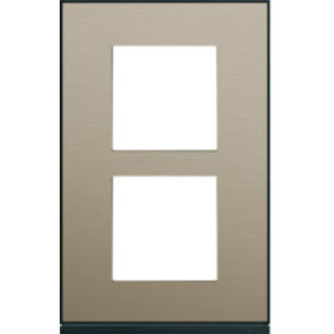 Plaque gallery 2 postes verticale 57mm placage bronze HAGER WXP2222