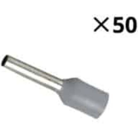 Boite de 50 embouts de câblage à sertir 2,5² Gris