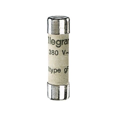Legrand – Cartouche fusible cylindrique type gG 8x32mm – Calibre 16A – Tension 400V – Pouvoir de coupure 20kA – Conforme EN 60269-1 et 2