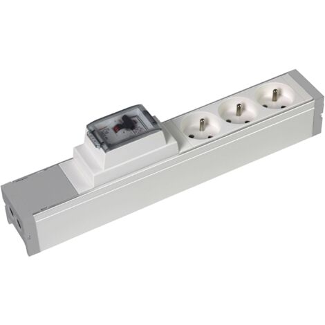 Legrand – Bloc nourrice 3 prises 2P+T – Disjoncteur différentiel Ph+N 16A 30mA – Puissance 3680W – Longueur 322mm pour installation intérieure