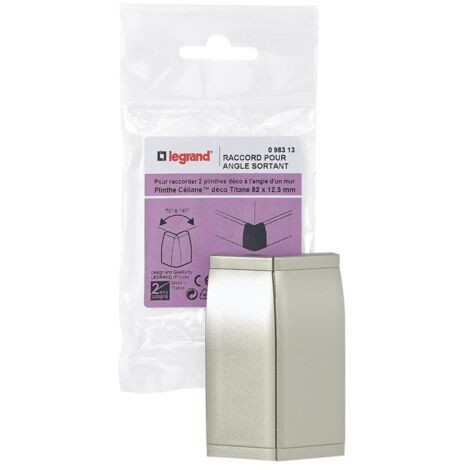 RACCORD POUR ANGLE SORTANT POUR PLINTHE CÉLIANE DÉCO 82 X 12,5 MM TITANE LEGRAND 098313