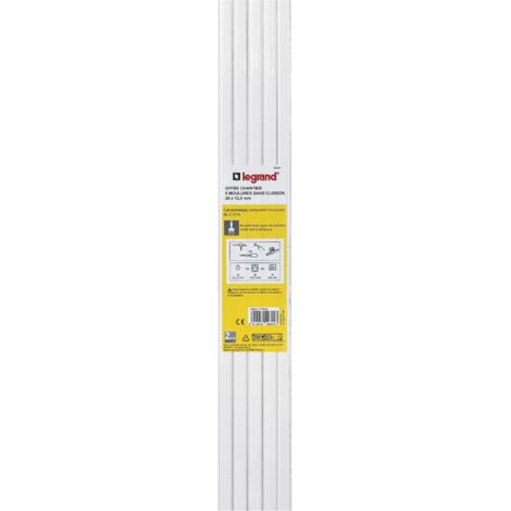 Legrand – Lot de 5 moulures 20x12.5 mm – Installation facile pour câbles électriques – Finition soignée pour espaces intérieurs