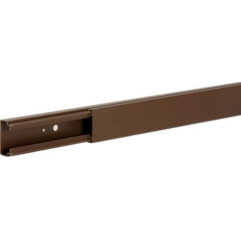 Hager – Goulotte PVC 2000mm h 35mm p 20mm – Couleur marron RAL 8014 – Pour gestion câbles – Sans agrafe pour finition esthétique - LFF2003508014