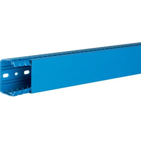 Hager – Goulotte de câblage complète 40mm x 60mm bleue – Finition rainurée – Fixation par perforation – Pour gestion efficace des câbles - BA740060BL