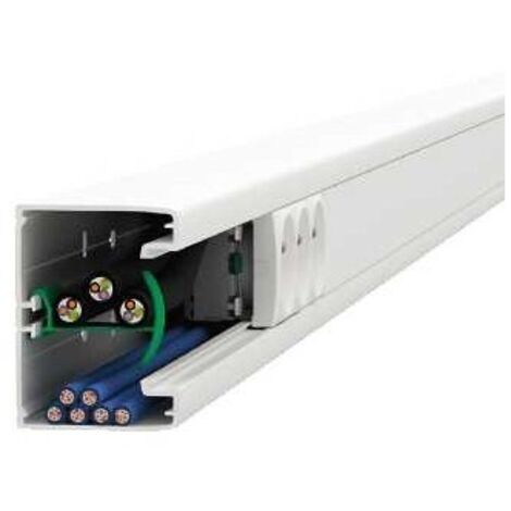Schneider Electric – Goulotte PVC 1 compartiment 75x55 ISM10100 – Vente au mètre linéaire – Installation facile pour câbles – Couleur blanc polaire - ISM10100P (1/2)