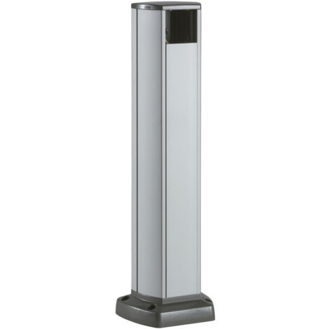 Schneider – Colonnette aluminium OptiLine 45 0,43 m – Fixation par vis – Finition anodisée – Gestion câbles pour espaces confinés - ISM20210