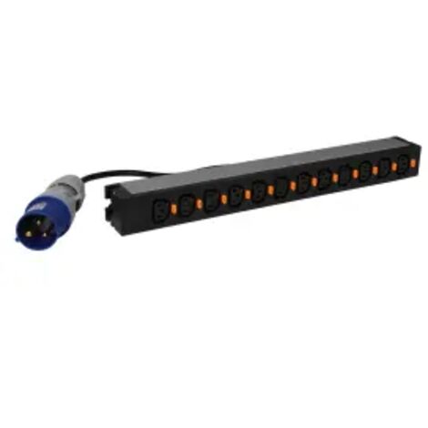 PDU standard 19pouces 1U LCS³ avec 12 prises C13 verrouillables et cordon d'alimentation 3m avec fiche 2P+T 16A LEGRAND 646815 (1/3)