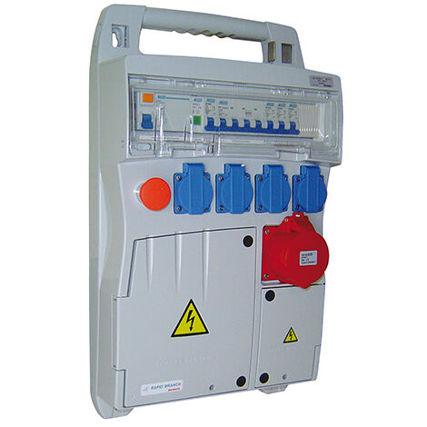Michaud – Coffret de branchement professionnel triphasé 32A – 4 prises monophasées 16A – Pour chantiers et installations temporaires