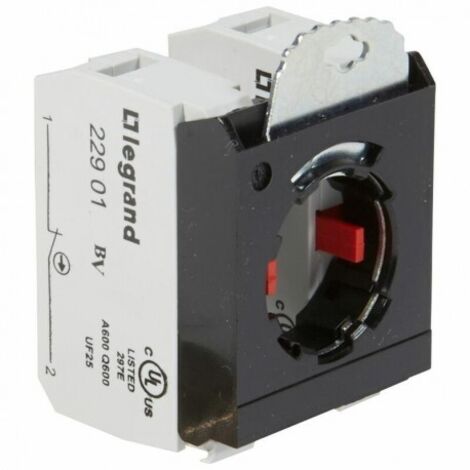 Sous-ensemble bloc pour tête non lumineuse Osmoz raccordement à vis 2NF et étrier 3 postes LEGRAND 022973 (1/2)
