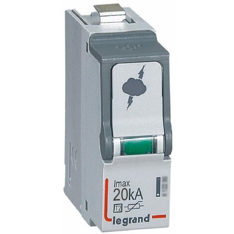 Cassette de remplacement pour parafoudre basse tension typeT2 Imax 20kA LEGRAND 412297 (1/2)