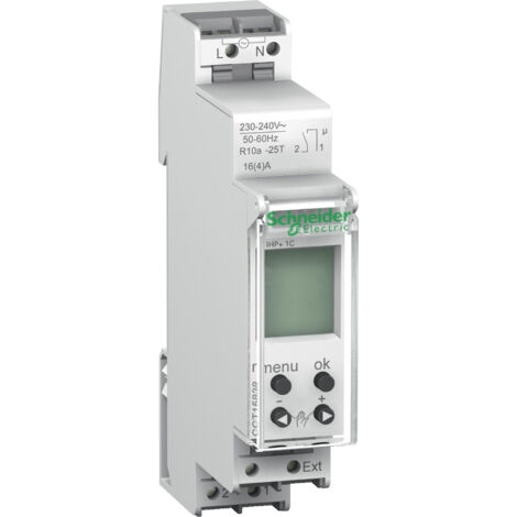 Acti9 IHP+ Inter horaire compact 1 canal 24h/7j réserve marche 84 commutatations SCHNEIDER CCT15838 (1/3)