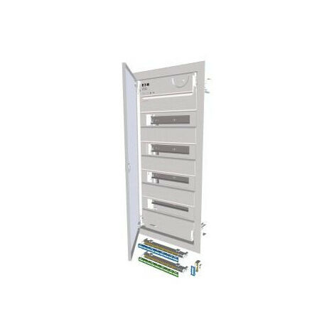 Petit tableau de distribution pour mur creux à 4 rangées porte métallique très plate EATON KLV-48HWS-SF (1/4)
