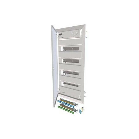 Petit tableau de distribution pour mur creux à 4 rangées porte métallique plate EATON KLV-48HWS-F (1/4)