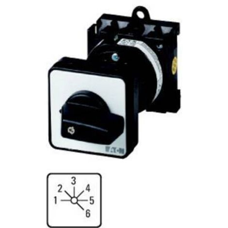 Commut. à gradin cont.: 6 20A 6 crans 45° à acc. encastré fix. arrière 000050718 EATON T0-3-8233/Z (1/2)