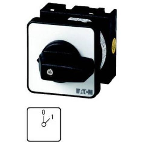 Inter. Marche-Arrêt cont.: 1 20A 0-1 45° à acc.,encastré fixation centrale 000041227 EATON T0-1-15401/EZ (1/2)