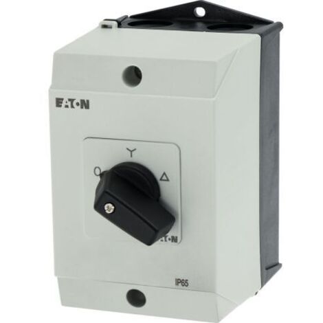 Le Sanitaire – Commutateur étoile-triangle 400V – 20A – IP65 – Montage en saillie pour environnements humides – 3 pôles – Poignée rotative courte