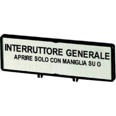 Support +étiquette interrupteur général – N'ouvrir l'armoire qu'en position 0 en IT pour T5b P3 EATON ZFS68-P3 (1/2)