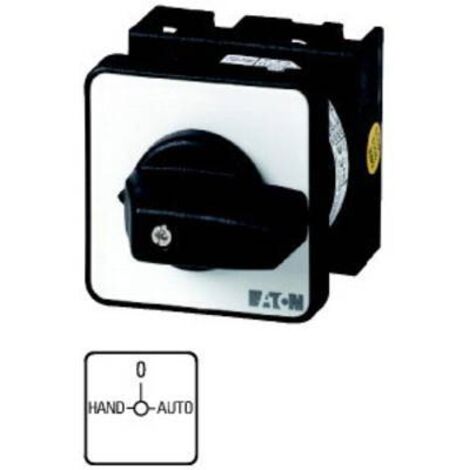 Inverseurs Contacts: 8 20A plastron: HAND-0-AUTO 90° à accrochage encastré 000013941 EATON T0-4-8171/E (1/2)