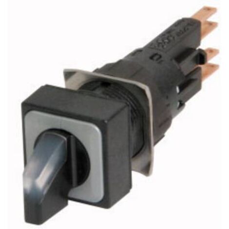 Commutateur rotatif lumineux 3 positions blanc à rappel +lampe à incandescence 24V EATON Q18LWK3-WS/WB (1/2)