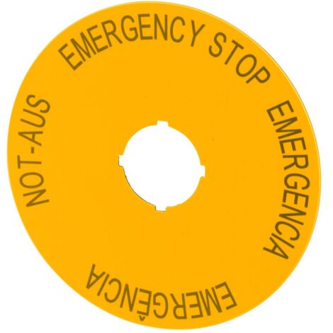 EATON 216466 PLAQUE DE SECOURS EN, JAUNE, D = 90 MM, 4 DE RÉGLAGE, DE, EN, ES, PT (1/4)