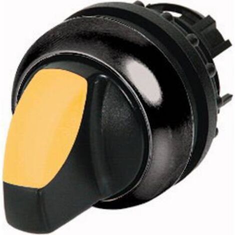 Commutateur rotatif lumineux 3 positions jaune à accrochage EATON M22S-WRLK3-Y (1/2)