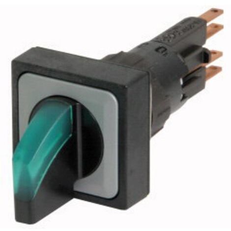 Commutateur rotatif lumineux 3 positions vert à accrochage EATON Q25LWK3R-GN (1/5)