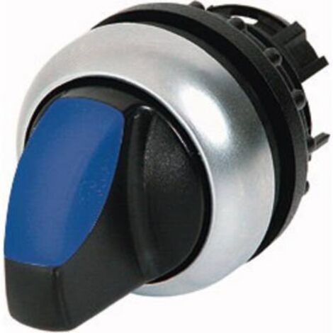 Commutateur rotatif lumineux 3 positions bleu à accrochage EATON M22-WRLK3-B (1/2)