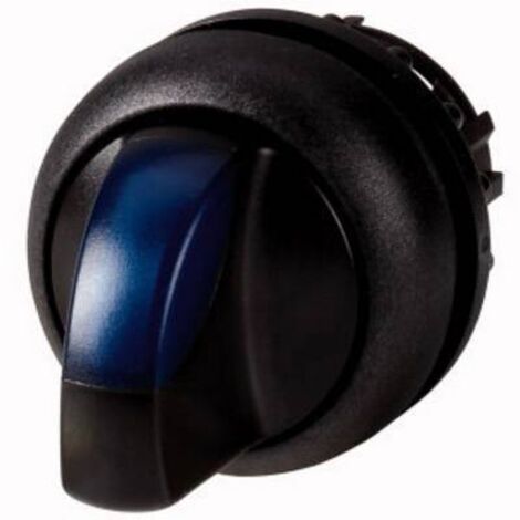 Commutateur rotatif lumineux 2 positions bleu à rappel EATON M22S-WLKV-B (1/2)