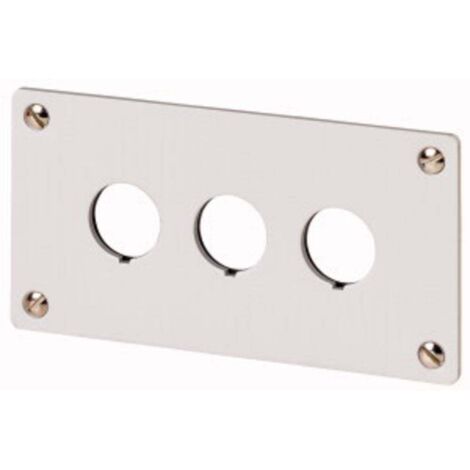 Plastron d'encastrement 3 emplacements de montage EATON M22-E3 (1/2)