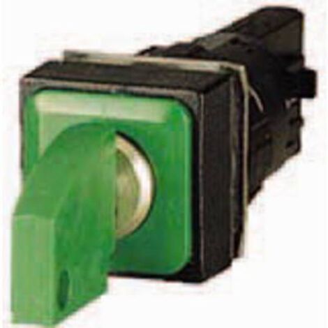 Bouton à clé 3 positions vert à accrochage EATON Q18S3R-GN (1/2)